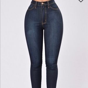 Fashion Nova High Waisted Skinny Jeans Dark/Denim